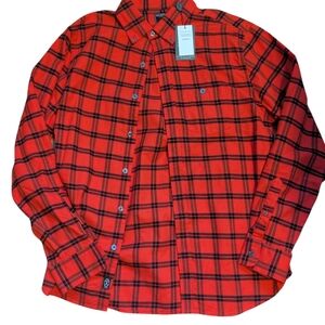 Todd Snyder Red and Black Plaid Button Down Shirt